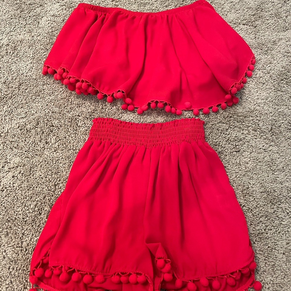 Red Show Me Your Mumu two piece set